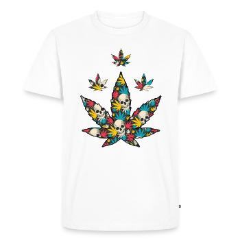 Cannabis Marijuana Weed Fumer - T-shirt Premium bio Homme - blanc - Devant - Nico (187cm)