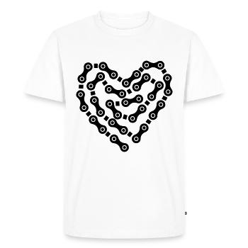 Radkette heart - Men's Premium Organic T-Shirt - white - Front - Nico (187cm)