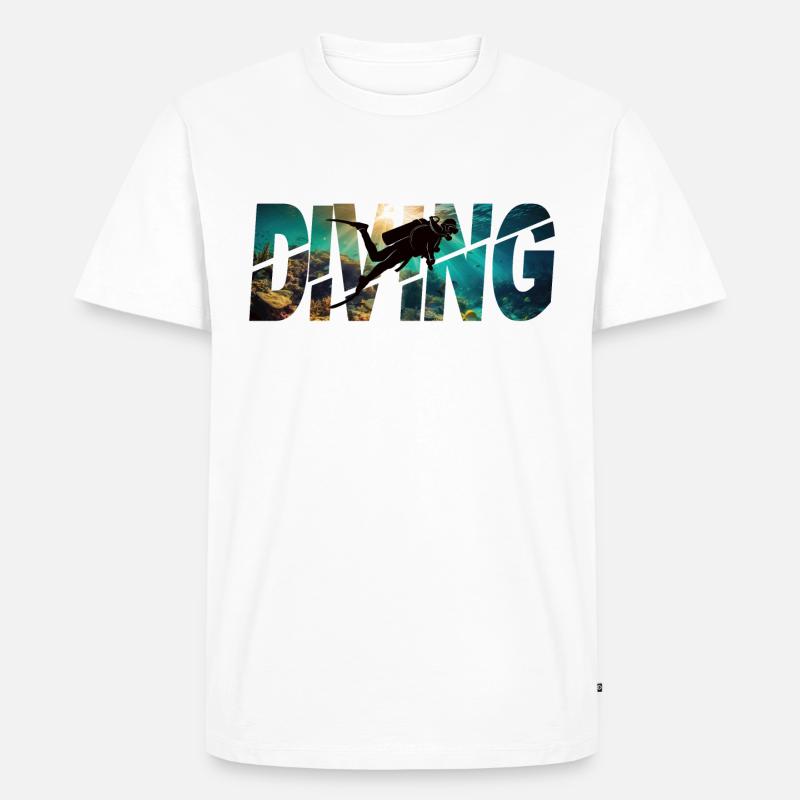 Diving Taucher - Männer Premium Bio T-Shirt - Weiß