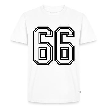 66 number symbol - Men's Premium Organic T-Shirt - white - Front - Nico (187cm)
