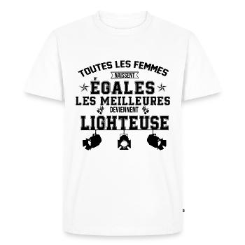 meilleur Lighteuse - T-shirt Premium bio Homme - blanc - Devant - Nico (187cm)