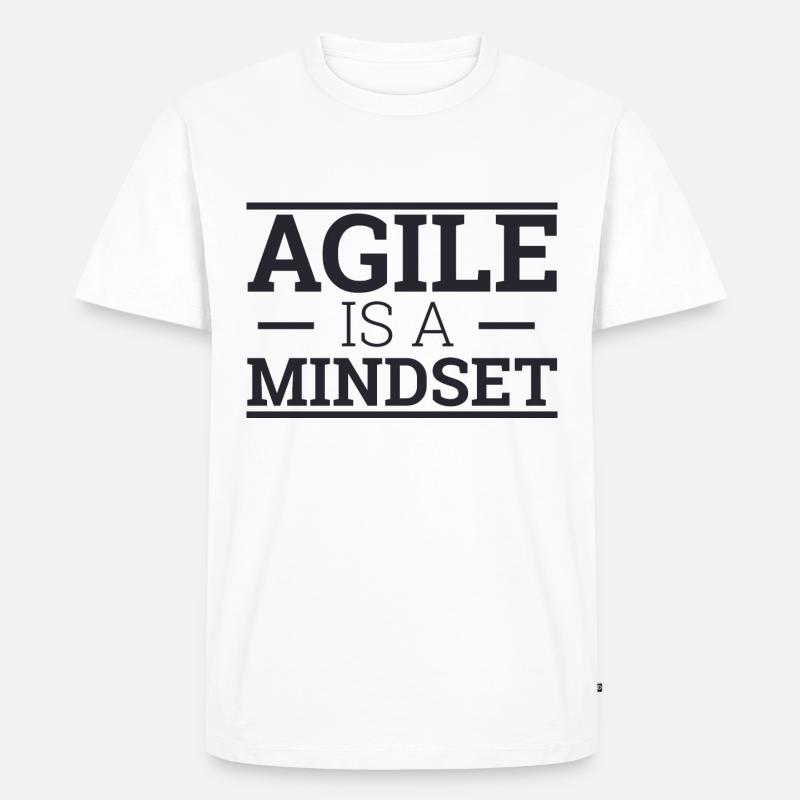 "Agile Mindset" | "Scrum Master" - Männer Premium Bio T-Shirt - Weiß