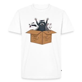 adopts a stray cat - Men's Premium Organic T-Shirt - white - Front - Nico (187cm)