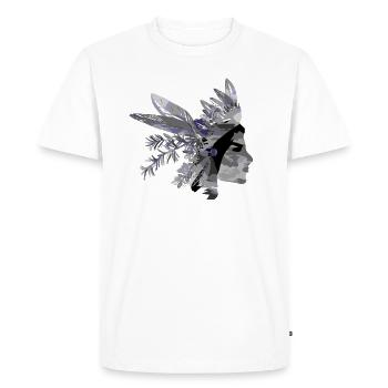 Chaman indien avec un panache d’herbes - T-shirt Premium bio Homme - blanc - Devant - Nico (187cm)