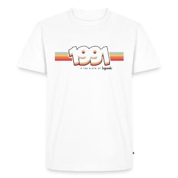 1991 the birth of legends - Men's Premium Organic T-Shirt - white - Front - Nico (187cm)