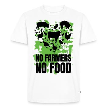 No farmers no food, and farm animal, farming, farm - Men's Premium Organic T-Shirt - white - Front - Nico (187cm)