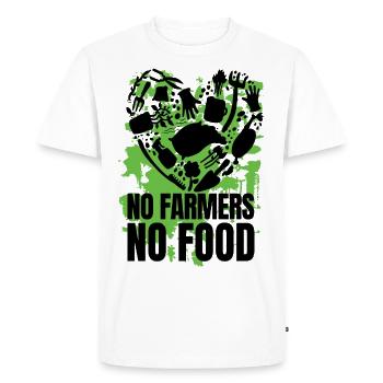 No farmers no food, and, farming, farm, farmer, - Men's Premium Organic T-Shirt - white - Front - Nico (187cm)