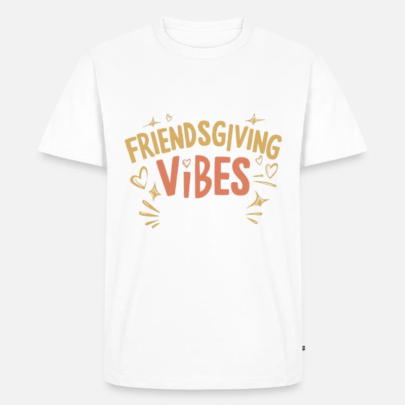 Freundschafts-erntedankfest, Dankbare Freunde - Männer Premium Bio T-Shirt - Weiß