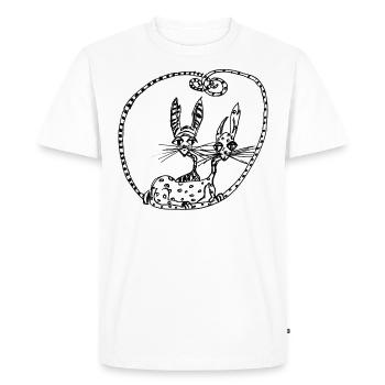 Double cats - Men's Premium Organic T-Shirt - white - Front - Nico (187cm)