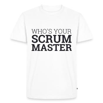 "Scrum Master" | - Men's Premium Organic T-Shirt - white - Front - Nico (187cm)