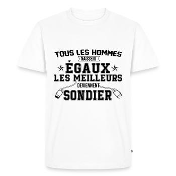 sondier - T-shirt Premium bio Homme - blanc - Devant - Nico (187cm)