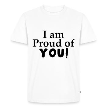 Je suis fier de vous ! - T-shirt Premium bio Homme - blanc - Devant - Nico (187cm)