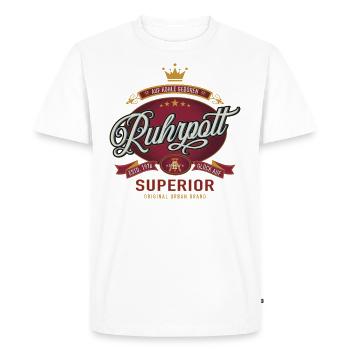 Ruhrpott Shirt - Auf Kohle geboren - Männer Premium Bio T-Shirt - Weiß - Vorne - Nico (187cm)