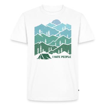 Je déteste les gens qui font du camping d'hiver en plein air dans les montagnes - T-shirt Premium bio Homme - blanc - Devant - Nico (187cm)
