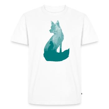 Fox silhouette in the forest silhouette hunter - Men's Premium Organic T-Shirt - white - Front - Nico (187cm)