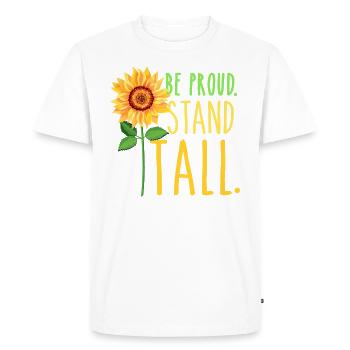 Be Proud Stand Tall Summer Tournesol Mesdames - T-shirt Premium bio Homme - blanc - Devant - Nico (187cm)