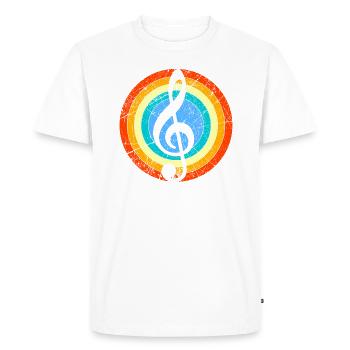 Cadeau de musicien Clef Retro Vintage Look - T-shirt Premium bio Homme - blanc - Devant - Nico (187cm)