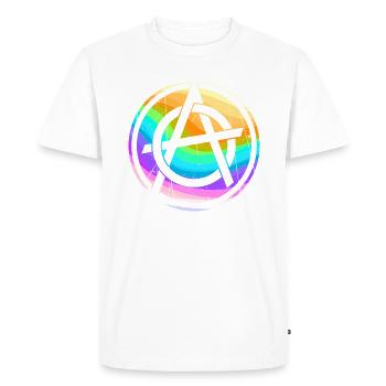 Anarchiste coloré symbole punk logo anarchistes - T-shirt Premium bio Homme - blanc - Devant - Nico (187cm)