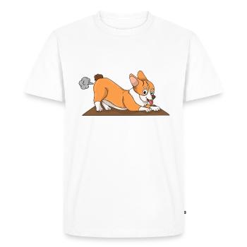 Corgi le petit chien chiots - T-shirt Premium bio Homme - blanc - Devant - Nico (187cm)