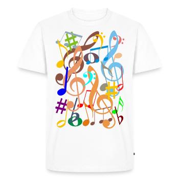 Notes de musique - T-shirt Premium bio Homme - blanc - Devant - Nico (187cm)