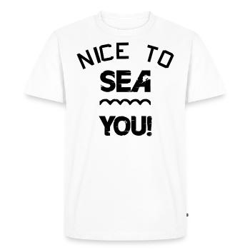 Nice to sea you! black - Men's Premium Organic T-Shirt - white - Front - Nico (187cm)