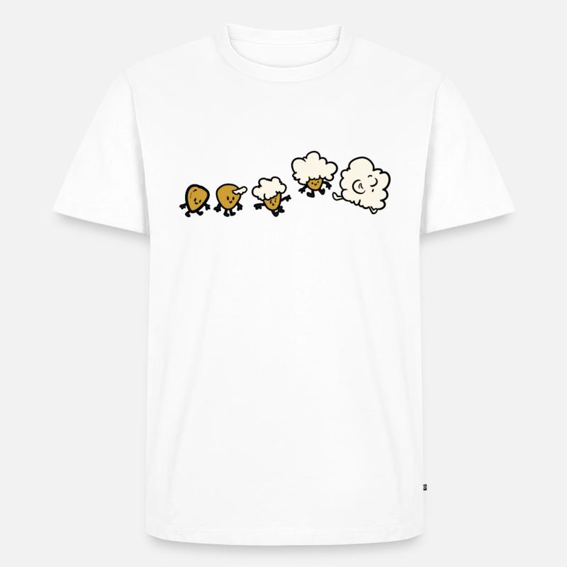 Popcorn Evolution - Männer Premium Bio T-Shirt - Weiß