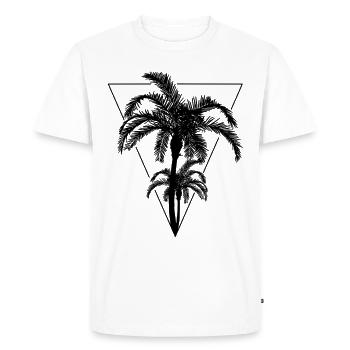 Palmiers noir blanc géométrique - T-shirt Premium bio Homme - blanc - Devant - Nico (187cm)