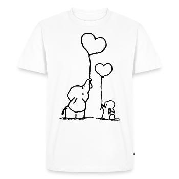 Sweet Elenfant and Rabbit - Men's Premium Organic T-Shirt - white - Front - Nico (187cm)