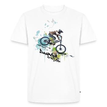 DOWNHILL - LIFESTYLE - Men's Premium Organic T-Shirt - white - Front - Nico (187cm)