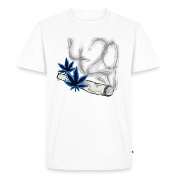 420 fumée de cannabis - T-shirt Premium bio Homme - blanc - Devant - Nico (187cm)