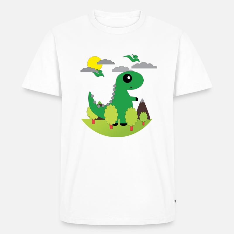 Dino - Männer Premium Bio T-Shirt - Weiß