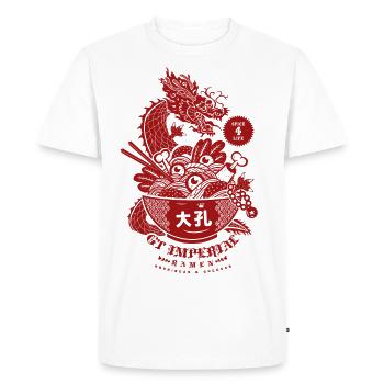 MOTIF GT IMPERIAL ROUGE DOS - T-shirt Premium bio Homme - blanc - Devant - Nico (187cm)