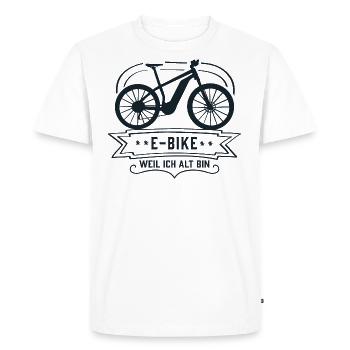 E-Bike Parce Je Vieux Vélo Vélo Sport - T-shirt Premium bio Homme - blanc - Devant - Nico (187cm)