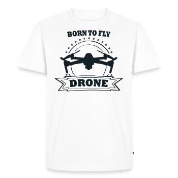 Born To Fly Drone Multicopter Drone Pilot Flying - Men's Premium Organic T-Shirt - white - Front - Nico (187cm)