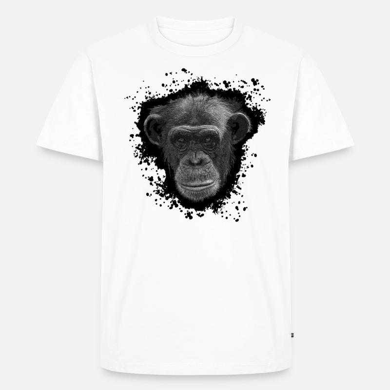 Affe Menschenaffe Schimpanse - Männer Premium Bio T-Shirt - Weiß