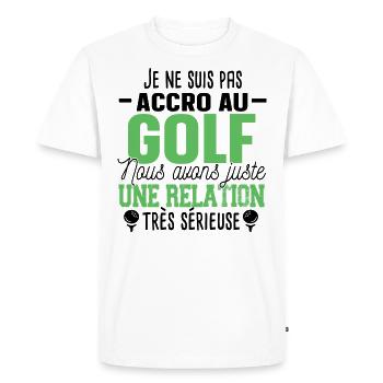 Golf Golfeur Balle Clubs de Golfs Cadeau Humour - T-shirt Premium bio Homme - blanc - Devant - Nico (187cm)