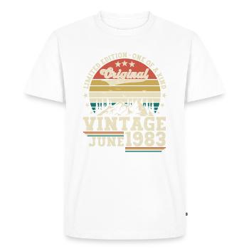 Original Juin Millésime 1983 39ème Anniversaire Hommes - T-shirt Premium bio Homme - blanc - Devant - Nico (187cm)