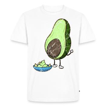 Vegan Vegetarian Avocado Sauce Dip I Gift - Men's Premium Organic T-Shirt - white - Front - Nico (187cm)