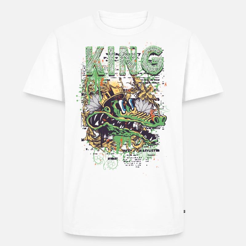 king croc - Männer Premium Bio T-Shirt - Weiß