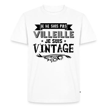 Je ne suis pas vieille je suis vintage ! - T-shirt Premium bio Homme - blanc - Devant - Nico (187cm)