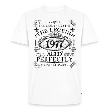 1977 | The Legend since 1977 birthday - Men's Premium Organic T-Shirt - white - Front - Nico (187cm)