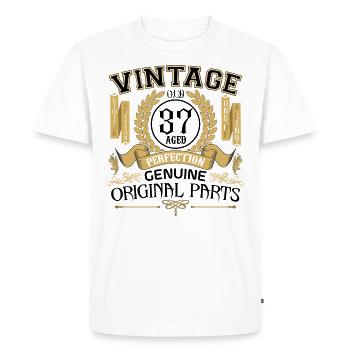 Vintage 37 years - birthday gift 37 years !!! - Men's Premium Organic T-Shirt - white - Front - Nico (187cm)