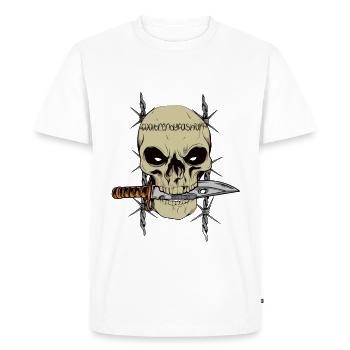 Tête de pirate - T-shirt Premium bio Homme - blanc - Devant - Nico (187cm)