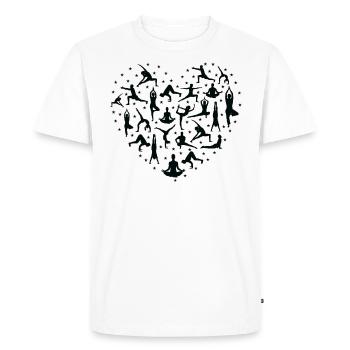 Position de yoga Forme de cœur pour professeur de yoga - T-shirt Premium bio Homme - blanc - Devant - Nico (187cm)