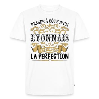 Lyonnais | le Meilleur cadeau Lyonnais - T-shirt Premium bio Homme - blanc - Devant - Nico (187cm)