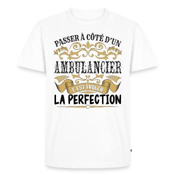 Ambulancier | le Meilleur cadeau Ambulancier - T-shirt Premium bio Homme - blanc - Devant - Nico (187cm)
