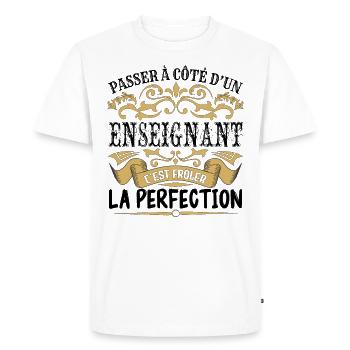 Enseignant | le Meilleur cadeau Enseignant - T-shirt Premium bio Homme - blanc - Devant - Nico (187cm)