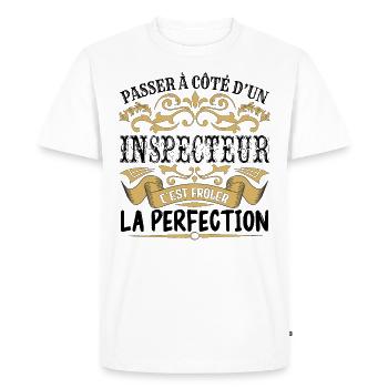 Inspecteur | le Meilleur cadeau Inspecteur - T-shirt Premium bio Homme - blanc - Devant - Nico (187cm)