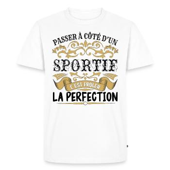 Sportif | le Meilleur cadeau Sportif - T-shirt Premium bio Homme - blanc - Devant - Nico (187cm)
