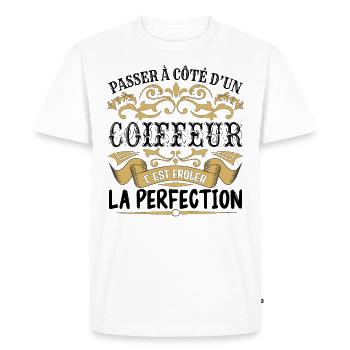 Coiffeur | le Meilleur cadeau Coiffeur - T-shirt Premium bio Homme - blanc - Devant - Nico (187cm)
